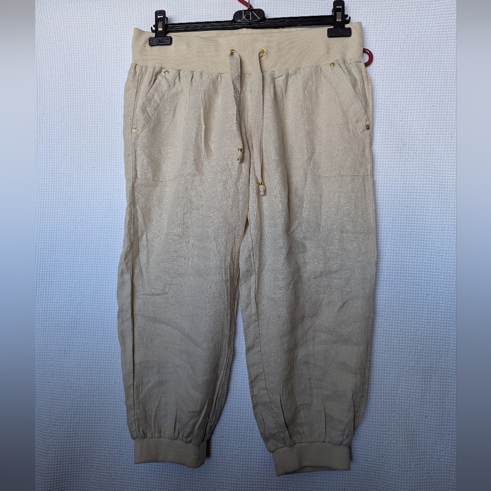Guess Women's Boho Lilybet Linen Capris NWT
